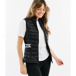 Zyia Vest Womens Size Small Black Alpine Goose Down Lightweight Packable Puffer